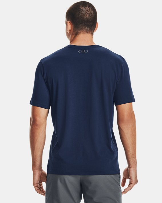 Men's UA Big Logo Short Sleeve T-Shirt, Navy, pdpMainDesktop image number 2